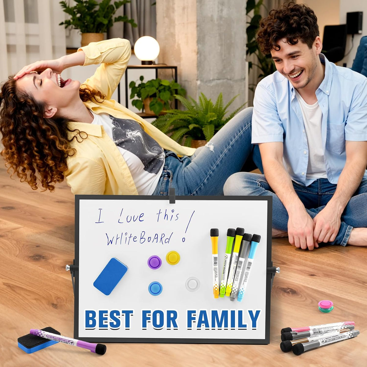 Magnetic Dry Erase Board with Stand, 18''x14'' Desktop Whiteboard
