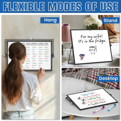 Magnetic Dry Erase Board with Stand, 18''x14'' Desktop Whiteboard