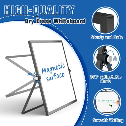 Magnetic Dry Erase Board with Stand, 18''x14'' Desktop Whiteboard