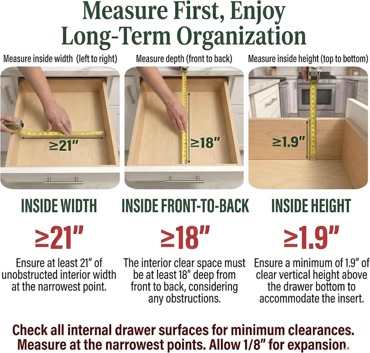 Bamboo Drawer Organizer – Expandable 9 Slot Silverware & Utensil Tray for Kitchen, Office & Kitchen –Fits 13”–19.6” Drawers, Natural Bamboo Wood, Deep Compartments - Durable & Eco-Friendly