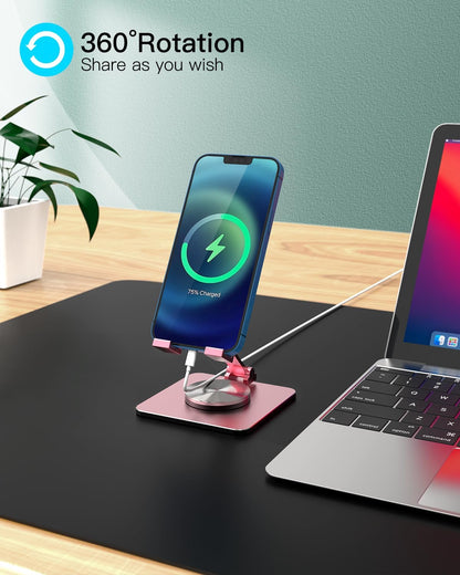 Adjustable Phone & Tablet Stand, Fits 4–9.7in Devices, Pink