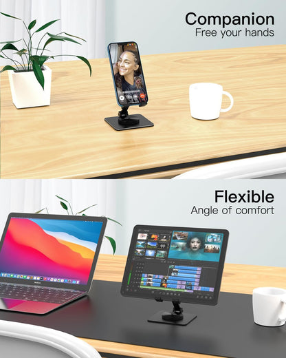 Adjustable Phone & Tablet Stand, Fits 4–9.7in Devices, Pink