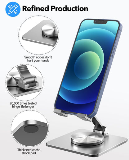 Adjustable Phone & Tablet Stand, Fits 4–9.7in Devices, Pink