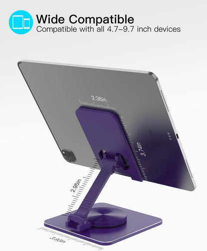 Adjustable Phone & Tablet Stand, Fits 4–9.7in Devices, Pink