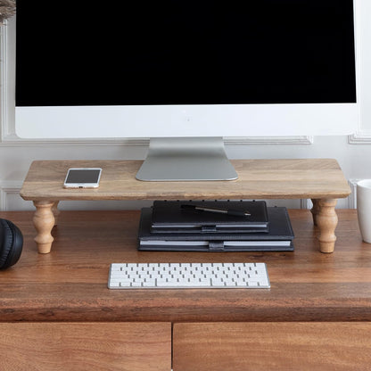 Monitor Stand for Desk - Desktop Organizer & Laptop Riser, Ergonomic Monitor Riser, Space-Saving, Durable, Easy Assembly & Ideal for Home & Office,Natural, 24-Inch, Classic