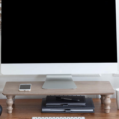 Monitor Stand for Desk - Desktop Organizer & Laptop Riser, Ergonomic Monitor Riser, Space-Saving, Durable, Easy Assembly & Ideal for Home & Office,Natural, 24-Inch, Classic