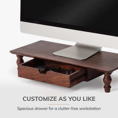 Monitor Stand for Desk - Desktop Organizer & Laptop Riser, Ergonomic Monitor Riser, Space-Saving, Durable, Easy Assembly & Ideal for Home & Office,Natural, 24-Inch, Classic