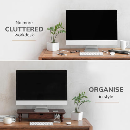 Monitor Stand for Desk - Desktop Organizer & Laptop Riser, Ergonomic Monitor Riser, Space-Saving, Durable, Easy Assembly & Ideal for Home & Office,Natural, 24-Inch, Classic
