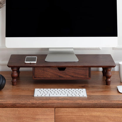 Monitor Stand for Desk - Desktop Organizer & Laptop Riser, Ergonomic Monitor Riser, Space-Saving, Durable, Easy Assembly & Ideal for Home & Office,Natural, 24-Inch, Classic