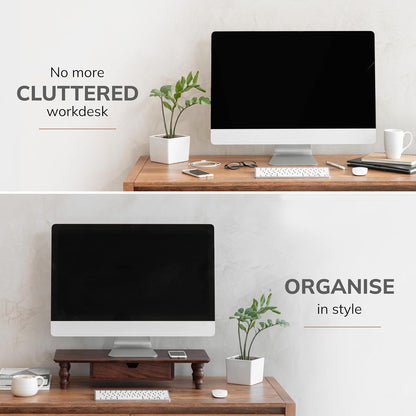 Monitor Stand for Desk - Desktop Organizer & Laptop Riser, Ergonomic Monitor Riser, Space-Saving, Durable, Easy Assembly & Ideal for Home & Office,Natural, 24-Inch, Classic
