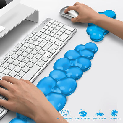 Gel Cloud Mouse Wrist Rest, Cute Wrist Support and Arm Support for Mouse Rest Typing Pain Relief，Suitable for Office/Computer/Laptop/Gaming (Transparent White)