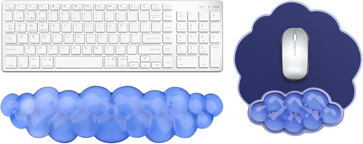 Gel Cloud Mouse Wrist Rest, Cute Wrist Support and Arm Support for Mouse Rest Typing Pain Relief，Suitable for Office/Computer/Laptop/Gaming (Transparent White)