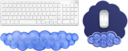 Gel Cloud Mouse Wrist Rest, Cute Wrist Support and Arm Support for Mouse Rest Typing Pain Relief，Suitable for Office/Computer/Laptop/Gaming (Transparent White)