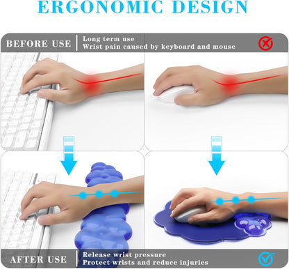 Gel Cloud Mouse Wrist Rest, Cute Wrist Support and Arm Support for Mouse Rest Typing Pain Relief，Suitable for Office/Computer/Laptop/Gaming (Transparent White)