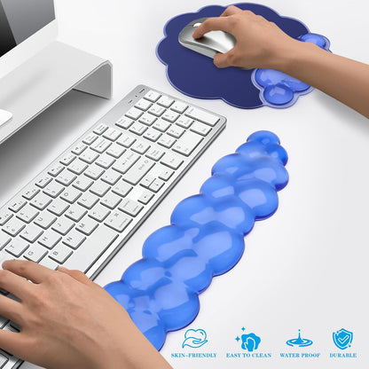 Gel Cloud Mouse Wrist Rest, Cute Wrist Support and Arm Support for Mouse Rest Typing Pain Relief，Suitable for Office/Computer/Laptop/Gaming (Transparent White)