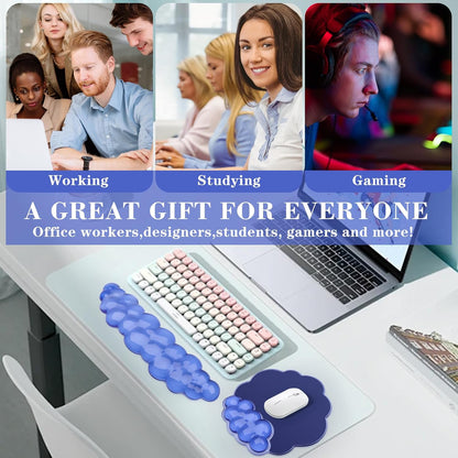 Gel Cloud Mouse Wrist Rest, Cute Wrist Support and Arm Support for Mouse Rest Typing Pain Relief，Suitable for Office/Computer/Laptop/Gaming (Transparent White)
