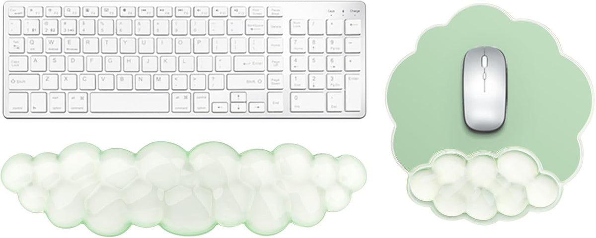 Gel Cloud Mouse Wrist Rest, Cute Wrist Support and Arm Support for Mouse Rest Typing Pain Relief，Suitable for Office/Computer/Laptop/Gaming (Transparent White)