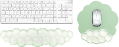 Gel Cloud Mouse Wrist Rest, Cute Wrist Support and Arm Support for Mouse Rest Typing Pain Relief，Suitable for Office/Computer/Laptop/Gaming (Transparent White)