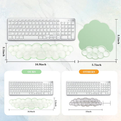 Gel Cloud Mouse Wrist Rest, Cute Wrist Support and Arm Support for Mouse Rest Typing Pain Relief，Suitable for Office/Computer/Laptop/Gaming (Transparent White)