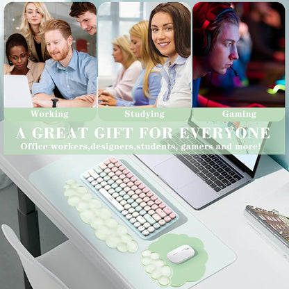 Gel Cloud Mouse Wrist Rest, Cute Wrist Support and Arm Support for Mouse Rest Typing Pain Relief，Suitable for Office/Computer/Laptop/Gaming (Transparent White)