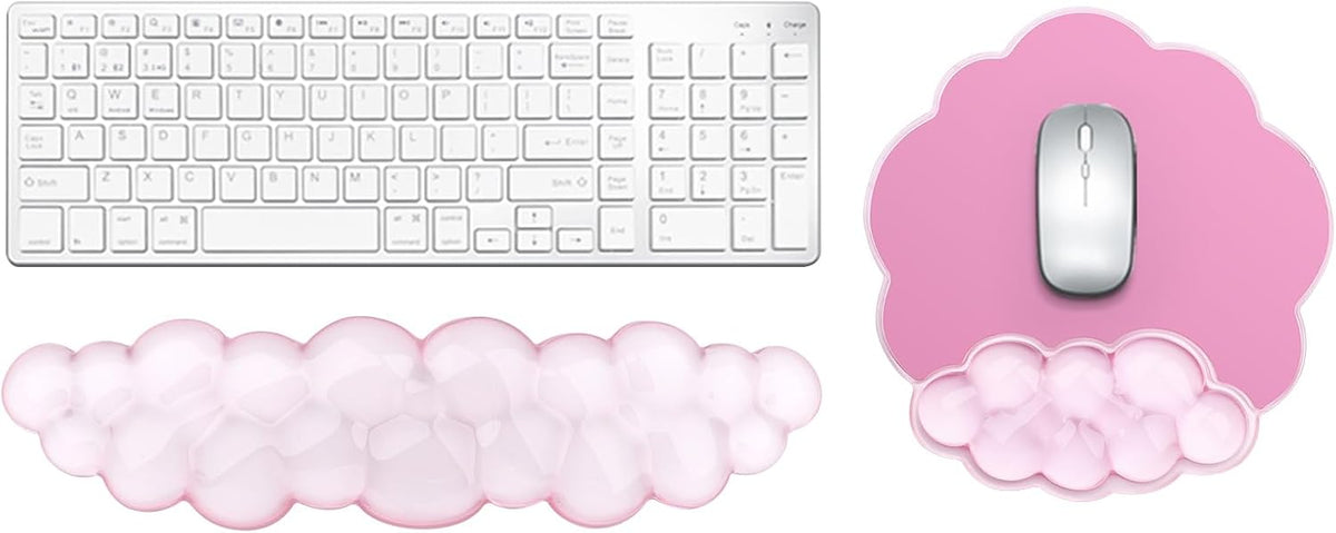 Gel Cloud Mouse Wrist Rest, Cute Wrist Support and Arm Support for Mouse Rest Typing Pain Relief，Suitable for Office/Computer/Laptop/Gaming (Transparent White)