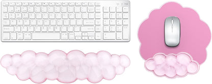 Gel Cloud Mouse Wrist Rest, Cute Wrist Support and Arm Support for Mouse Rest Typing Pain Relief，Suitable for Office/Computer/Laptop/Gaming (Transparent White)