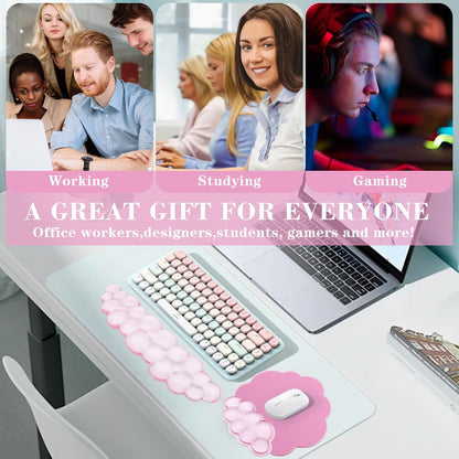 Gel Cloud Mouse Wrist Rest, Cute Wrist Support and Arm Support for Mouse Rest Typing Pain Relief，Suitable for Office/Computer/Laptop/Gaming (Transparent White)