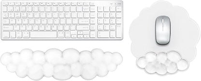 Gel Cloud Mouse Wrist Rest, Cute Wrist Support and Arm Support for Mouse Rest Typing Pain Relief，Suitable for Office/Computer/Laptop/Gaming (Transparent White)