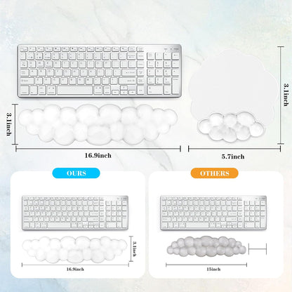 Gel Cloud Mouse Wrist Rest, Cute Wrist Support and Arm Support for Mouse Rest Typing Pain Relief，Suitable for Office/Computer/Laptop/Gaming (Transparent White)