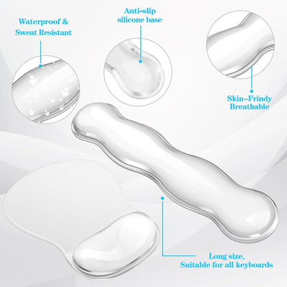 Gel Cloud Mouse Wrist Rest, Cute Wrist Support and Arm Support for Mouse Rest Typing Pain Relief，Suitable for Office/Computer/Laptop/Gaming (Transparent White)