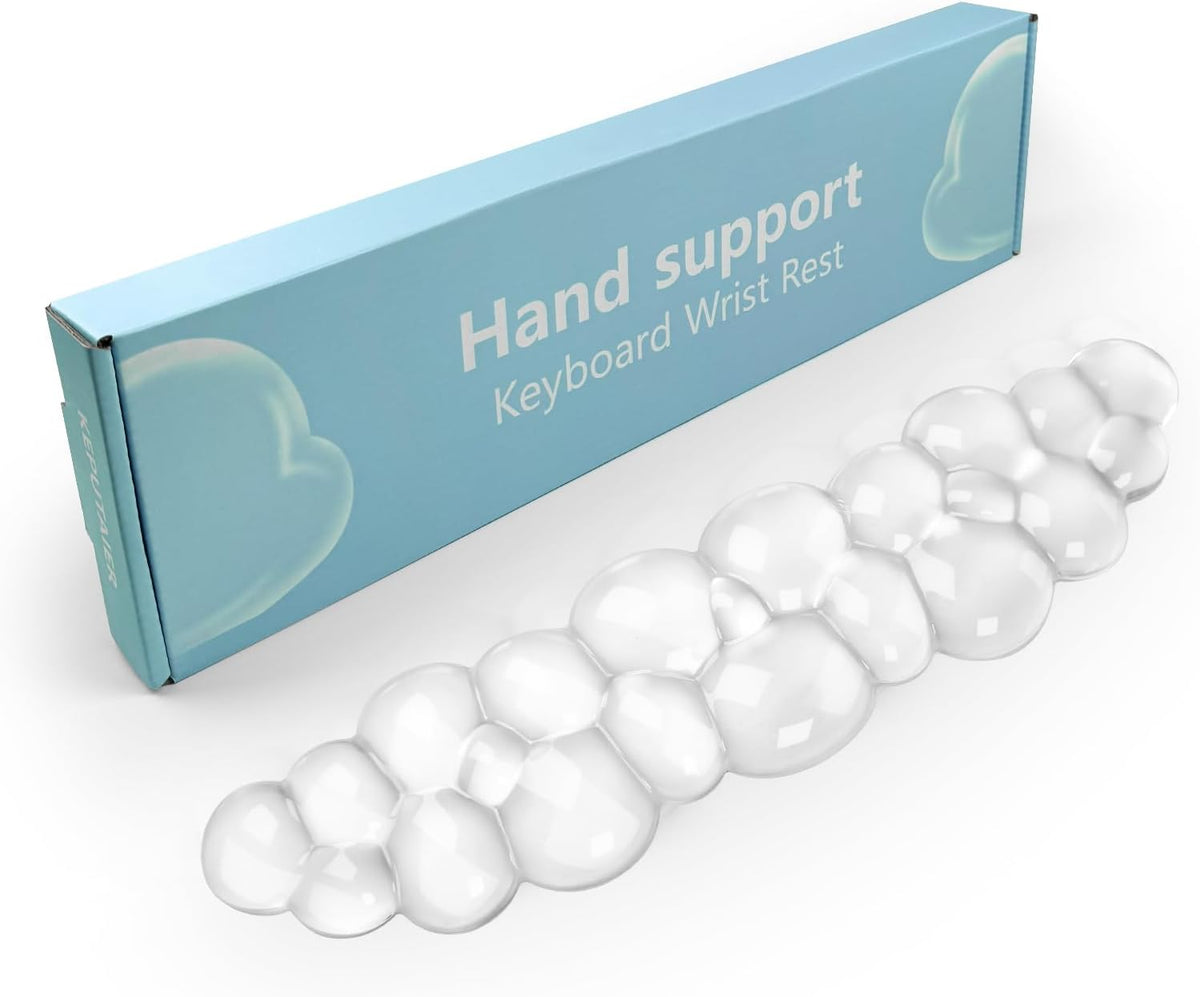 Gel Cloud Mouse Wrist Rest, Cute Wrist Support and Arm Support for Mouse Rest Typing Pain Relief，Suitable for Office/Computer/Laptop/Gaming (Transparent White)