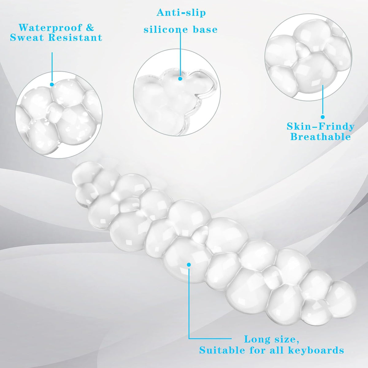 Gel Cloud Mouse Wrist Rest, Cute Wrist Support and Arm Support for Mouse Rest Typing Pain Relief，Suitable for Office/Computer/Laptop/Gaming (Transparent White)