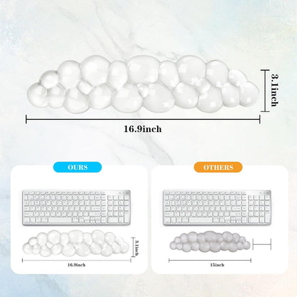 Gel Cloud Mouse Wrist Rest, Cute Wrist Support and Arm Support for Mouse Rest Typing Pain Relief，Suitable for Office/Computer/Laptop/Gaming (Transparent White)