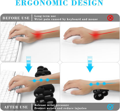 Gel Cloud Mouse Wrist Rest, Cute Wrist Support and Arm Support for Mouse Rest Typing Pain Relief，Suitable for Office/Computer/Laptop/Gaming (Transparent White)