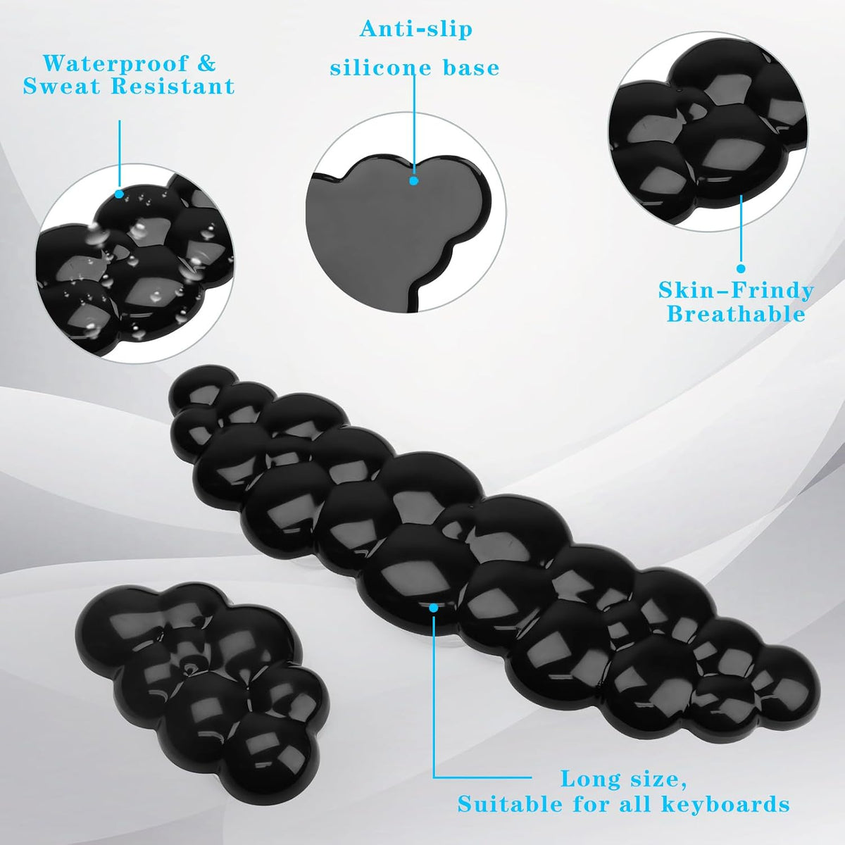Gel Cloud Mouse Wrist Rest, Cute Wrist Support and Arm Support for Mouse Rest Typing Pain Relief，Suitable for Office/Computer/Laptop/Gaming (Transparent White)