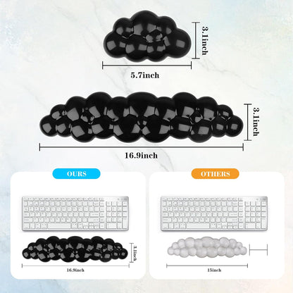 Gel Cloud Mouse Wrist Rest, Cute Wrist Support and Arm Support for Mouse Rest Typing Pain Relief，Suitable for Office/Computer/Laptop/Gaming (Transparent White)