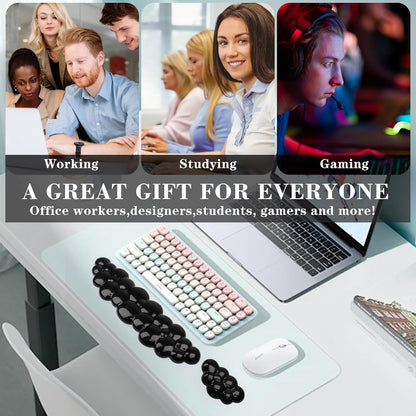 Gel Cloud Mouse Wrist Rest, Cute Wrist Support and Arm Support for Mouse Rest Typing Pain Relief，Suitable for Office/Computer/Laptop/Gaming (Transparent White)