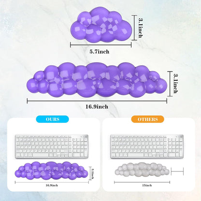 Gel Cloud Mouse Wrist Rest, Cute Wrist Support and Arm Support for Mouse Rest Typing Pain Relief，Suitable for Office/Computer/Laptop/Gaming (Transparent White)