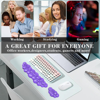 Gel Cloud Mouse Wrist Rest, Cute Wrist Support and Arm Support for Mouse Rest Typing Pain Relief，Suitable for Office/Computer/Laptop/Gaming (Transparent White)