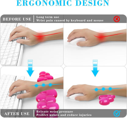 Gel Cloud Mouse Wrist Rest, Cute Wrist Support and Arm Support for Mouse Rest Typing Pain Relief，Suitable for Office/Computer/Laptop/Gaming (Transparent White)