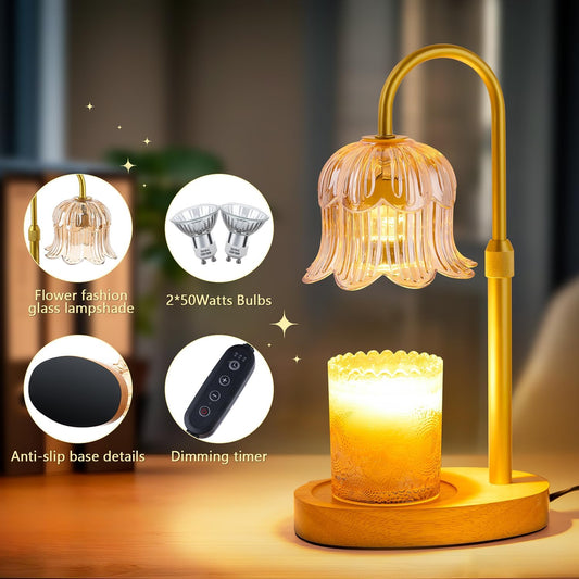 Candle Warmer Lamp Electric Timer - Flower Home Decor Women Birthday Gifts