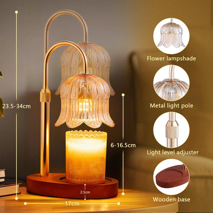 Candle Warmer Lamp Electric Timer - Flower Home Decor Women Birthday Gifts