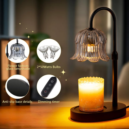 Candle Warmer Lamp Electric Timer - Flower Home Decor Women Birthday Gifts