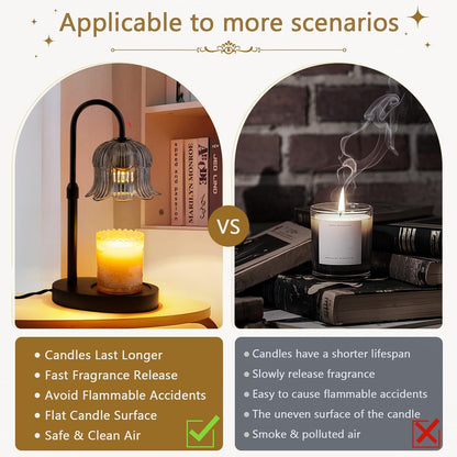 Candle Warmer Lamp Electric Timer - Flower Home Decor Women Birthday Gifts