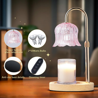 Candle Warmer Lamp Electric Timer - Flower Home Decor Women Birthday Gifts