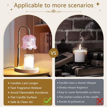 Candle Warmer Lamp Electric Timer - Flower Home Decor Women Birthday Gifts