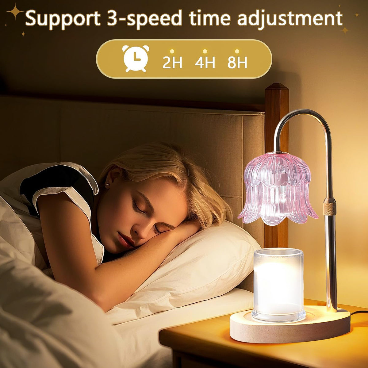 Candle Warmer Lamp Electric Timer - Flower Home Decor Women Birthday Gifts