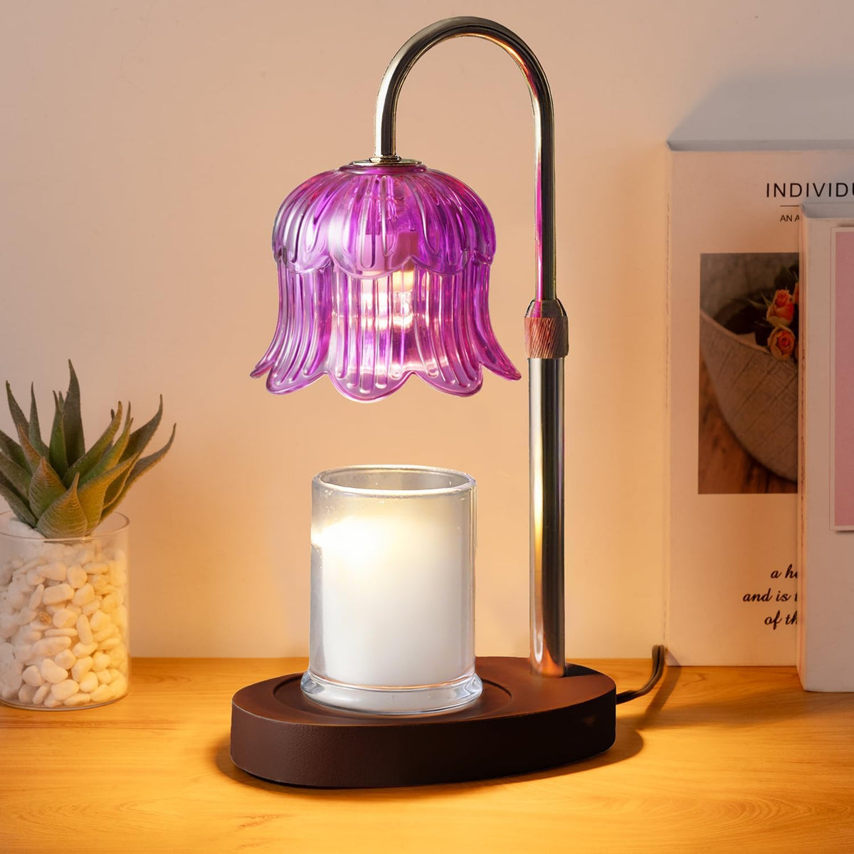 Candle Warmer Lamp Electric Timer - Flower Home Decor Women Birthday Gifts