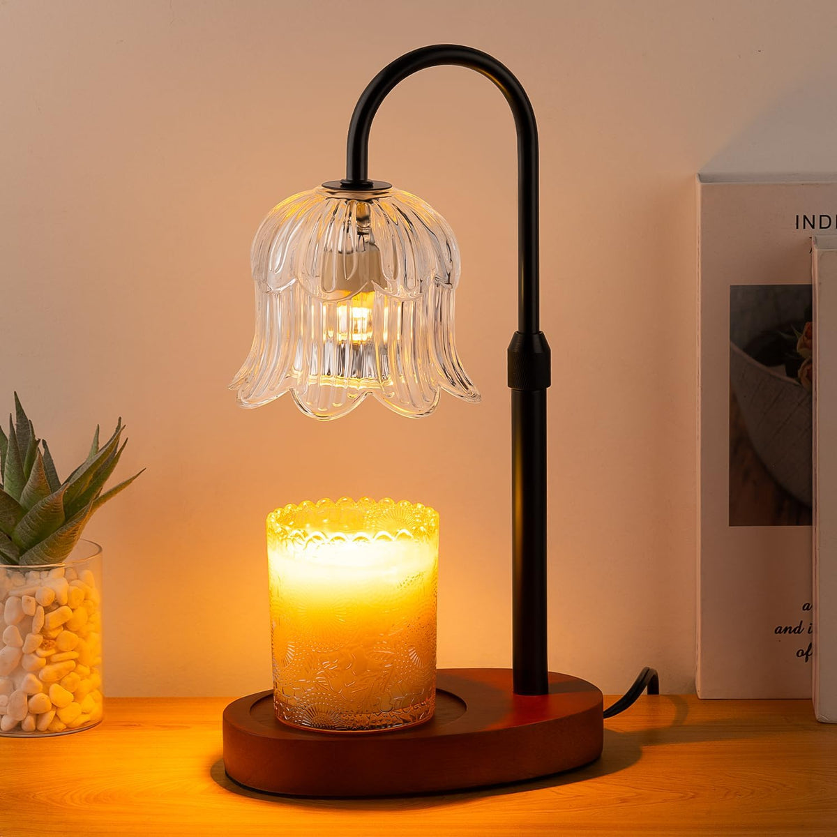 Candle Warmer Lamp Electric Timer - Flower Home Decor Women Birthday Gifts