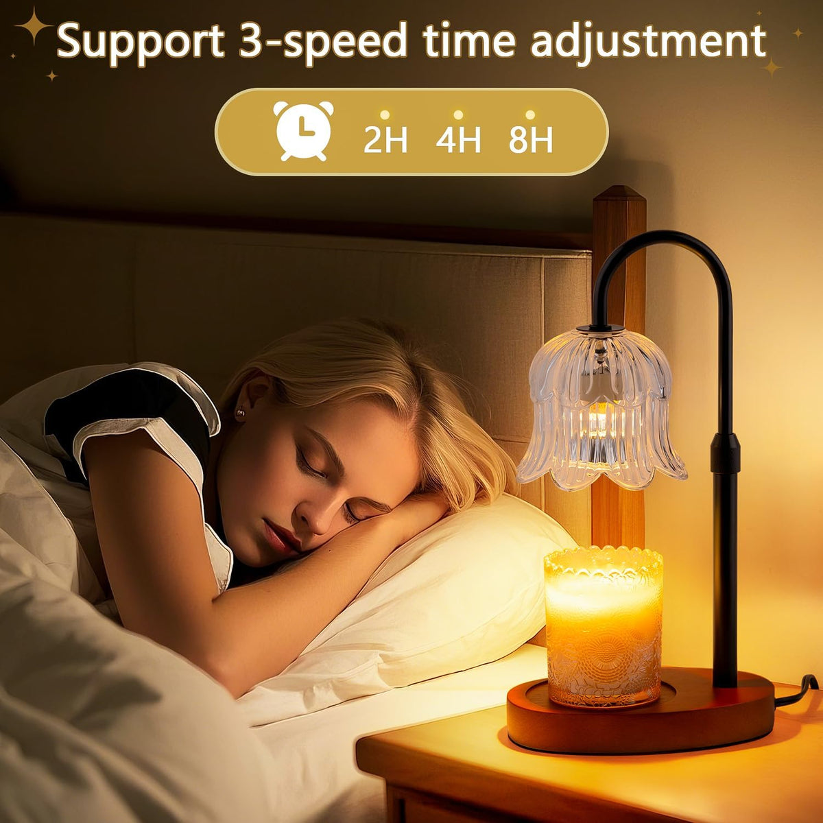 Candle Warmer Lamp Electric Timer - Flower Home Decor Women Birthday Gifts